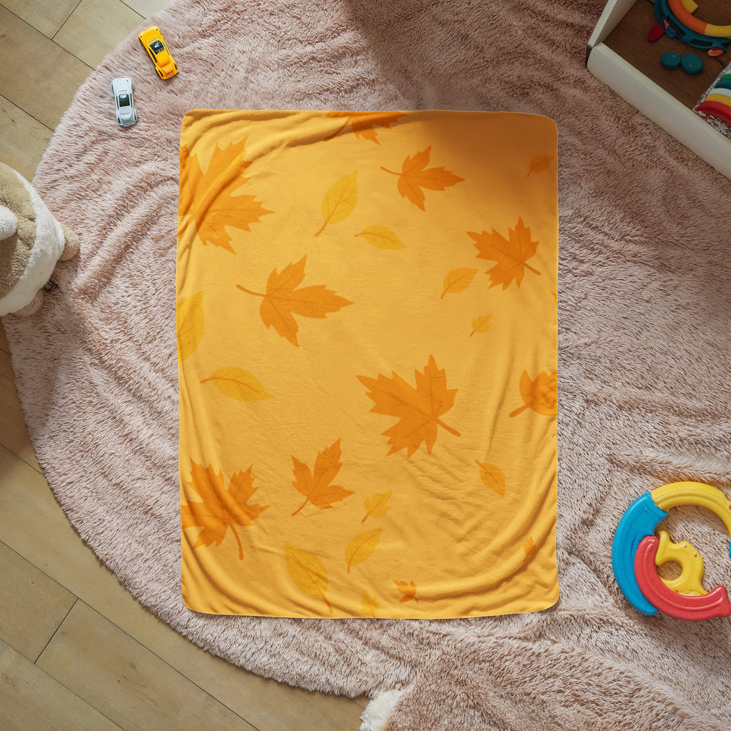 Fall leaves, Sherpa Fleece Blanket