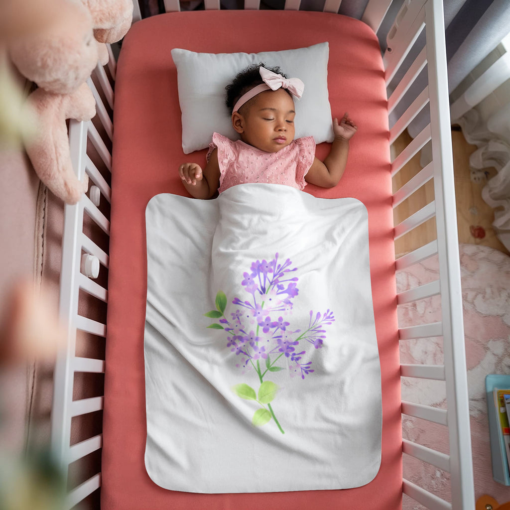 Simple Purple Flower, Sherpa Fleece Blanket
