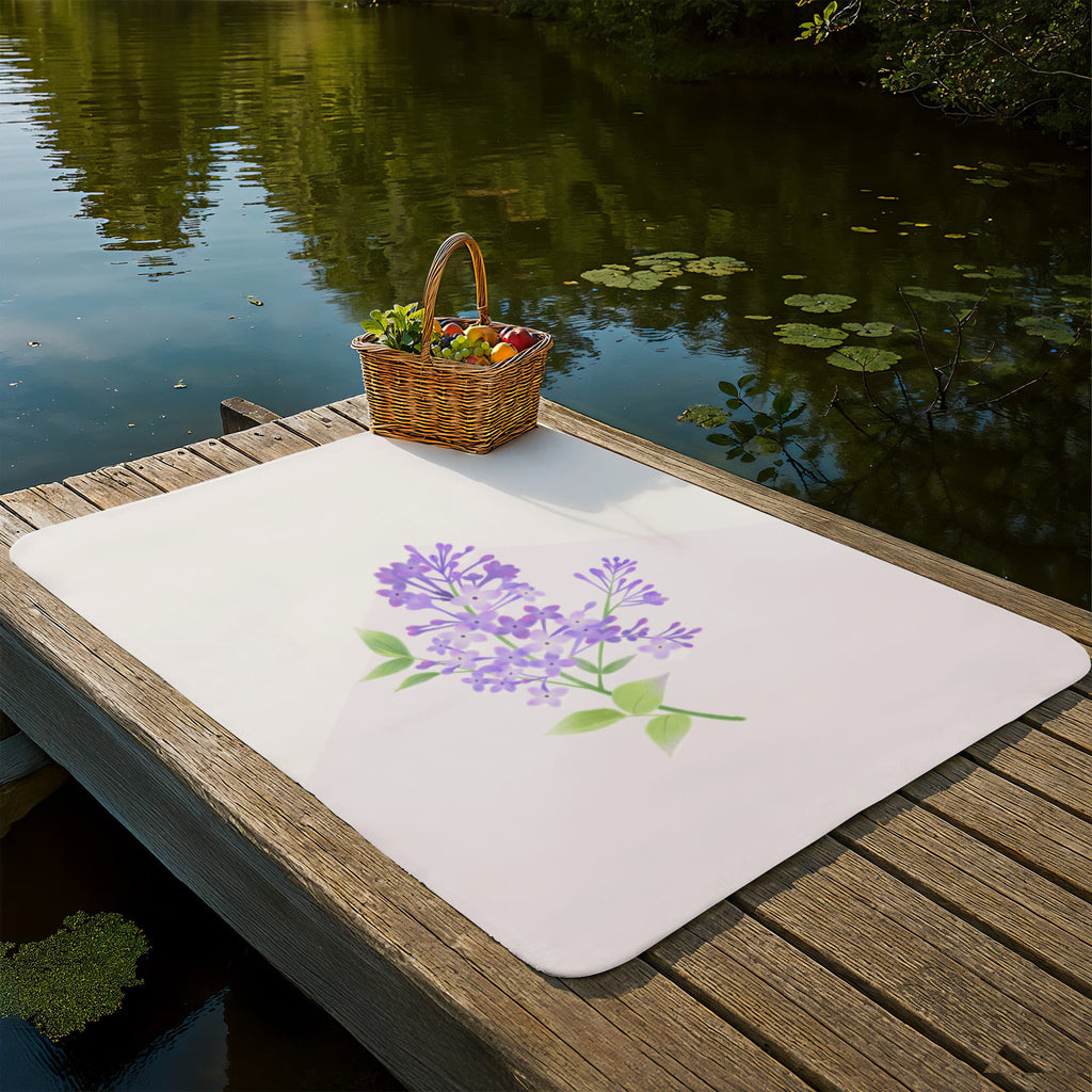 Simple Purple Flower, Sherpa Fleece Blanket