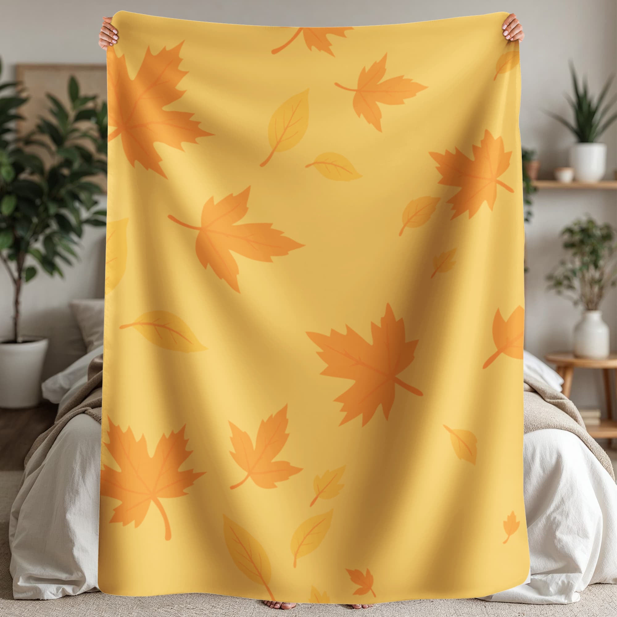 Fall leaves, Sherpa Fleece Blanket