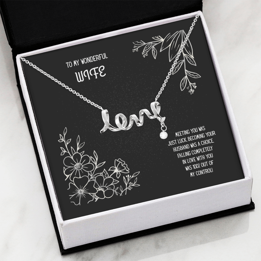 To My Wonderful Wife, Scripted Love Necklace