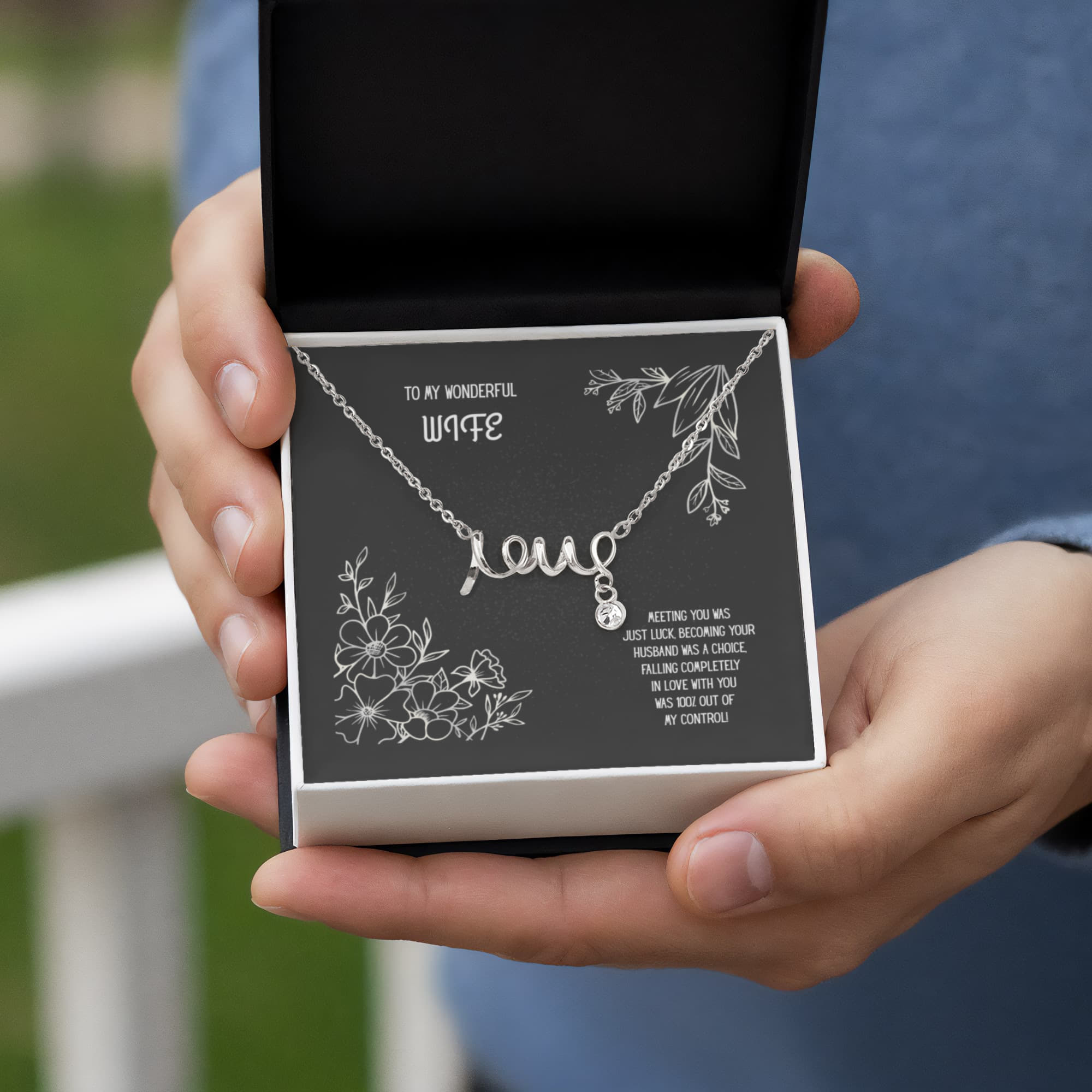 To My Wonderful Wife, Scripted Love Necklace