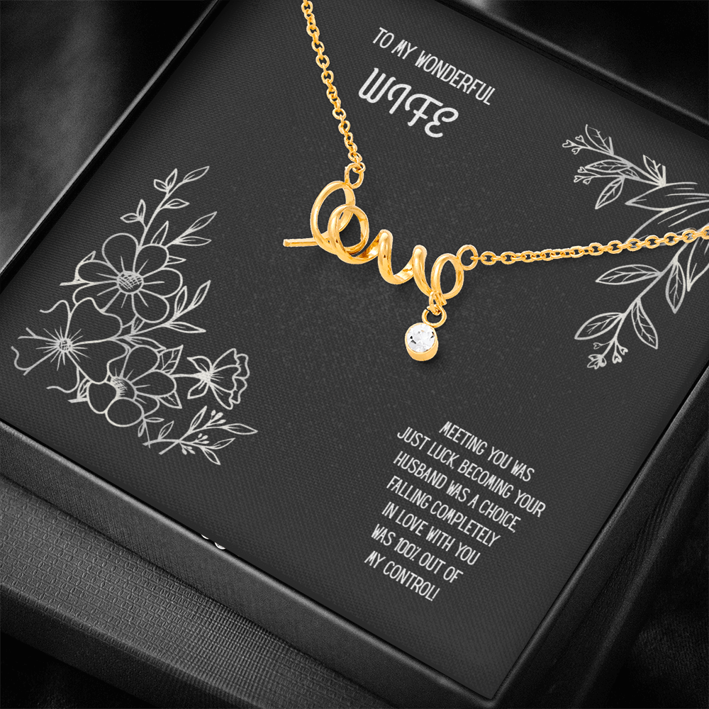 To My Wonderful Wife, Scripted Love Necklace