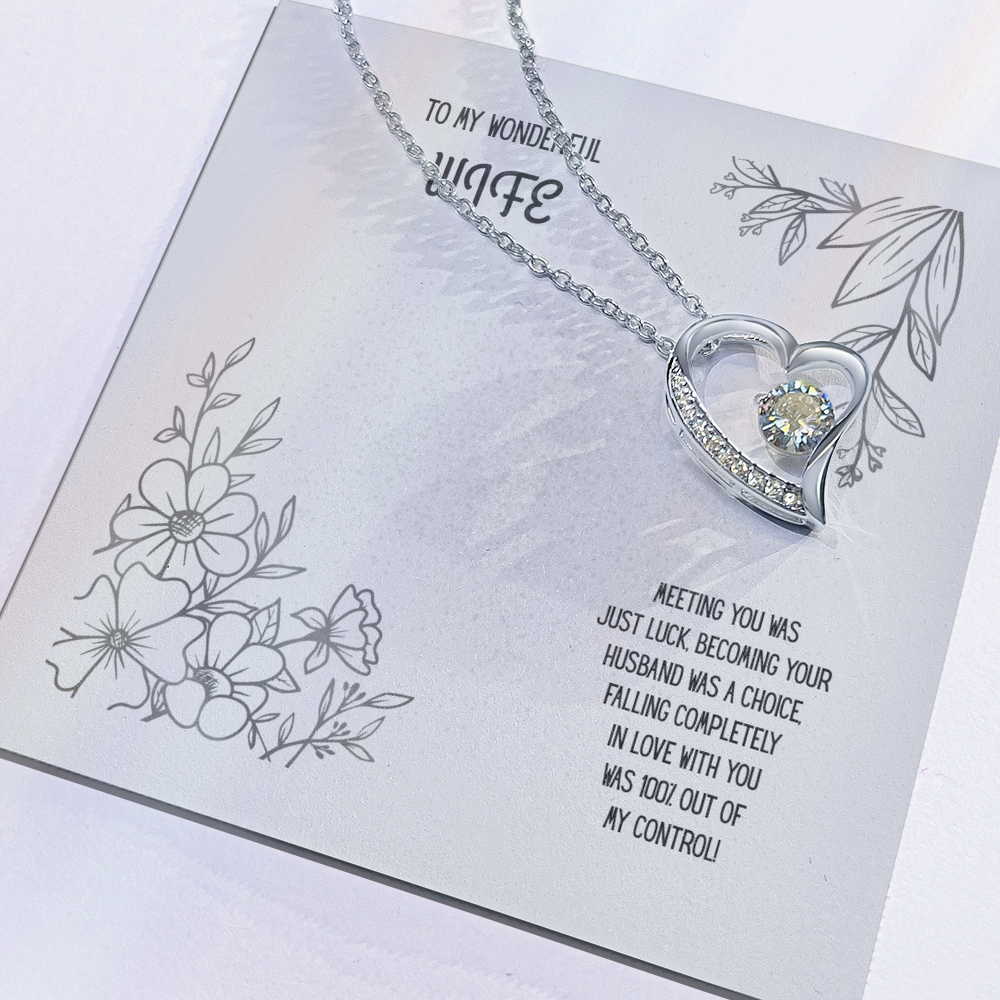 To My Wonderful Wife Black/White Heart Pendent