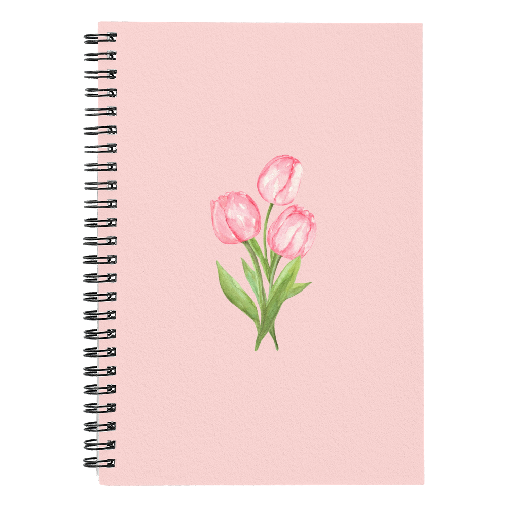 Pink Flower Spiral Notebook