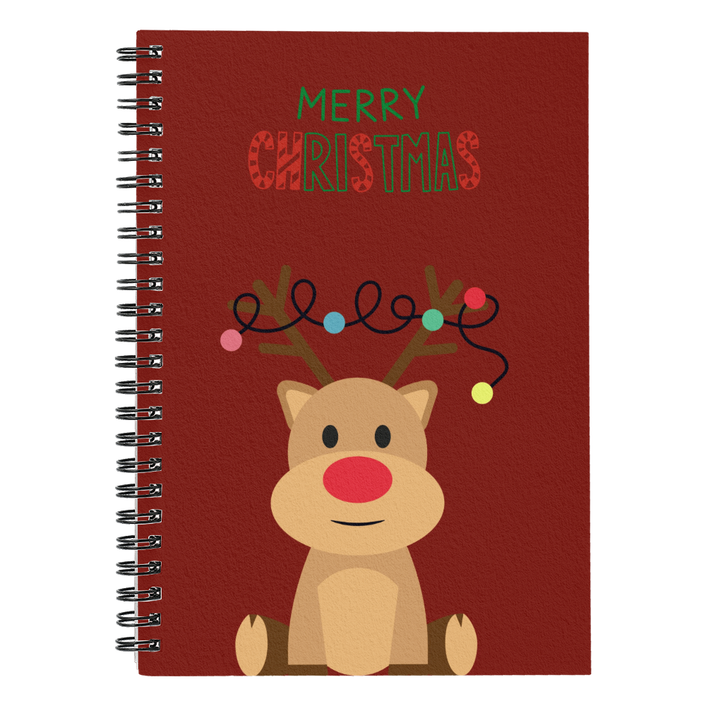 Merry Christmas Reindeer, Spiral Notebook