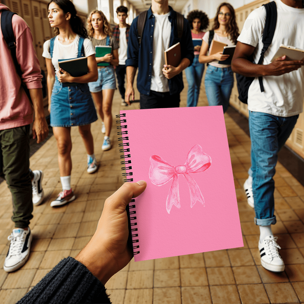 Pink Bow Spiral Notebook