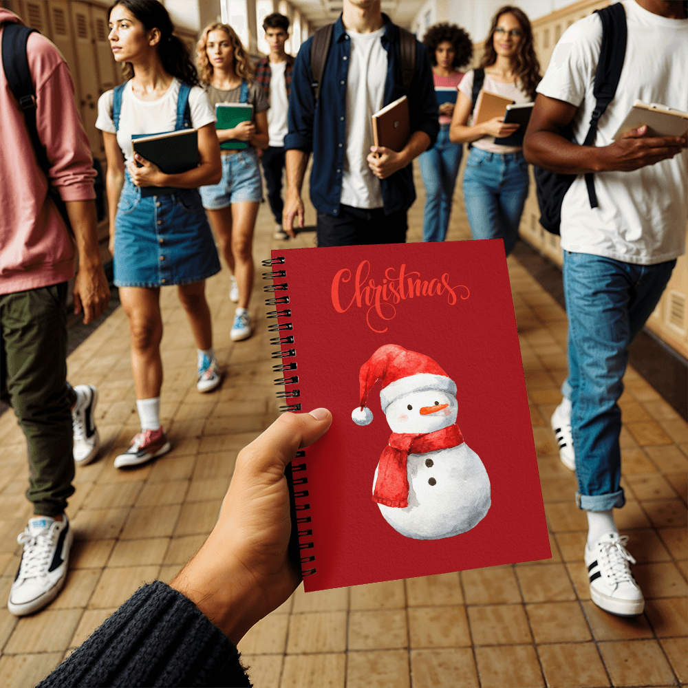 Christmas Snowman, Spiral Notebook