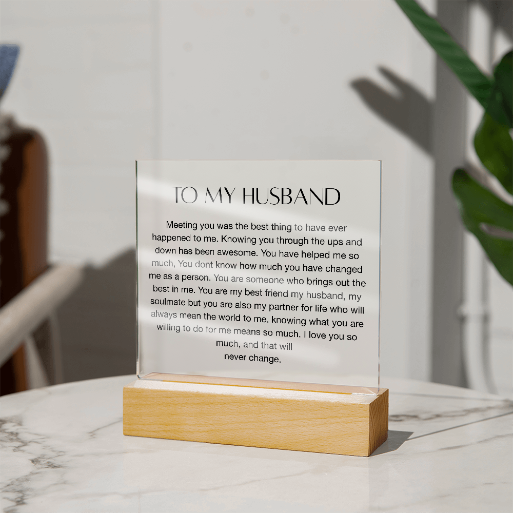 To My Husband, Square Acrylic Plaque