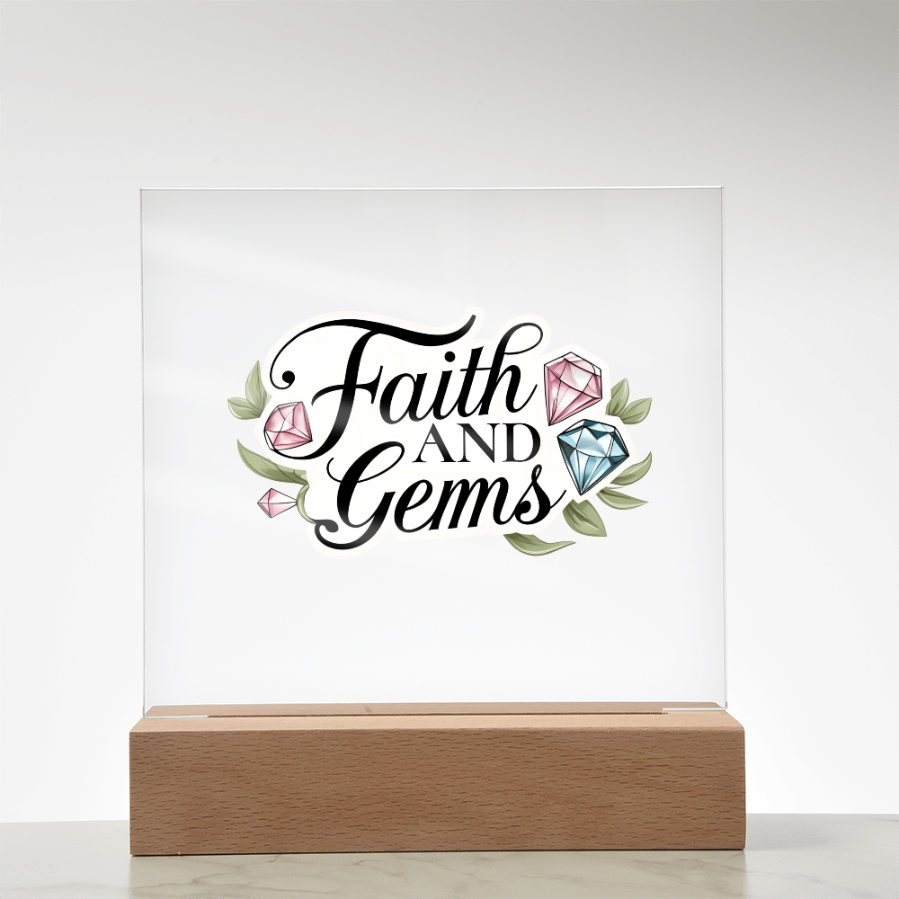 Faith and Gems Light Up Plaque