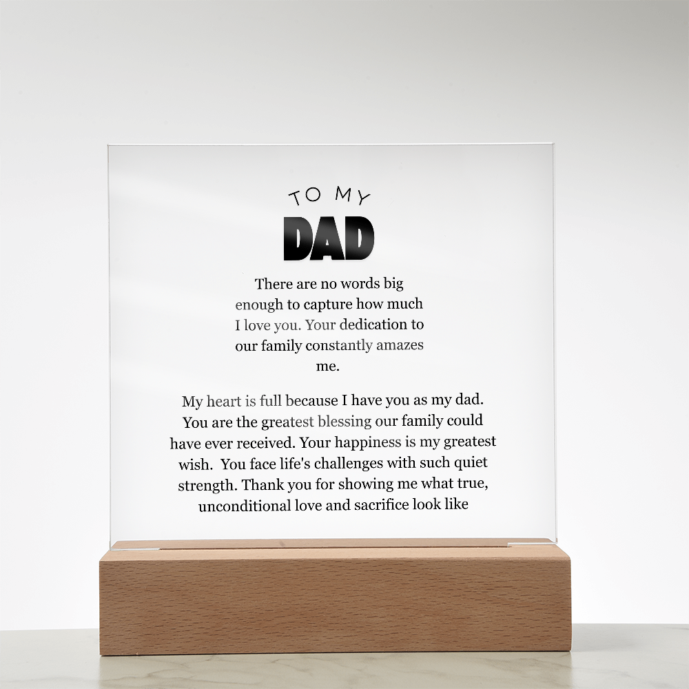 To My Dad, Acrylic Square Plaque