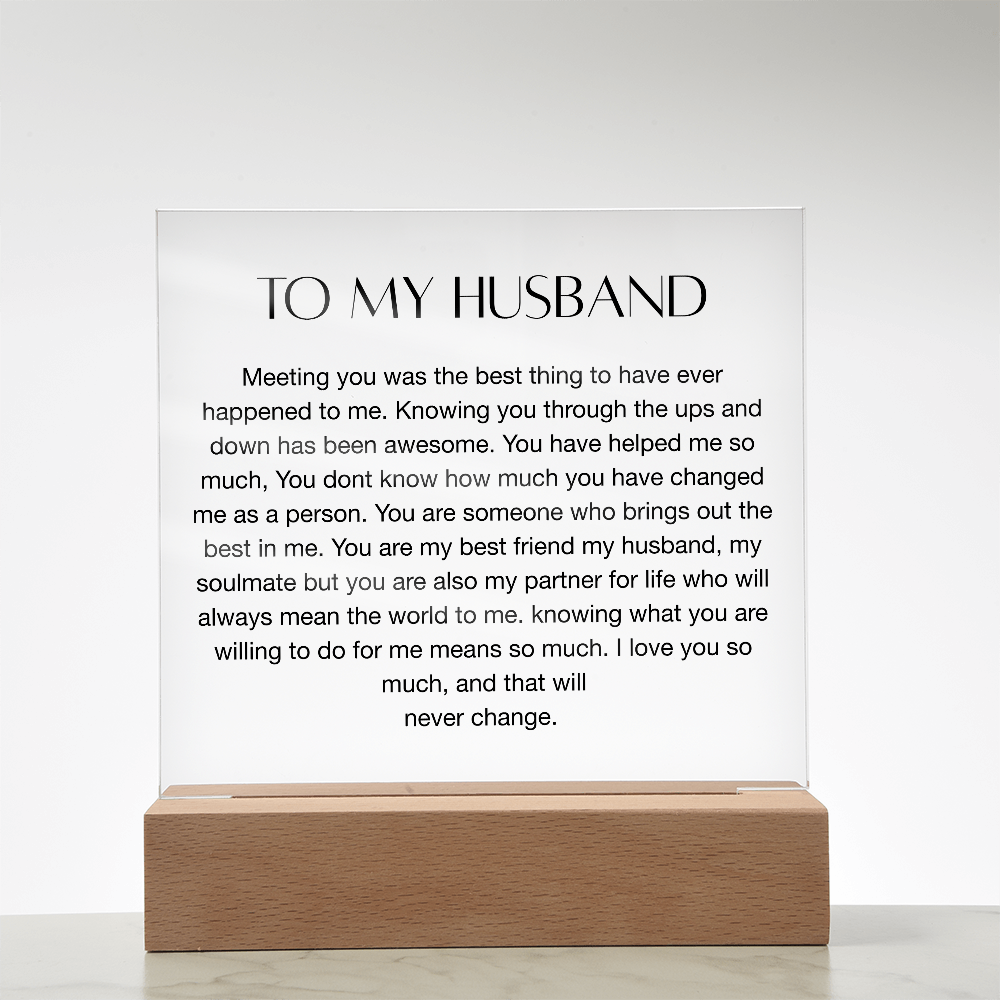 To My Husband, Square Acrylic Plaque