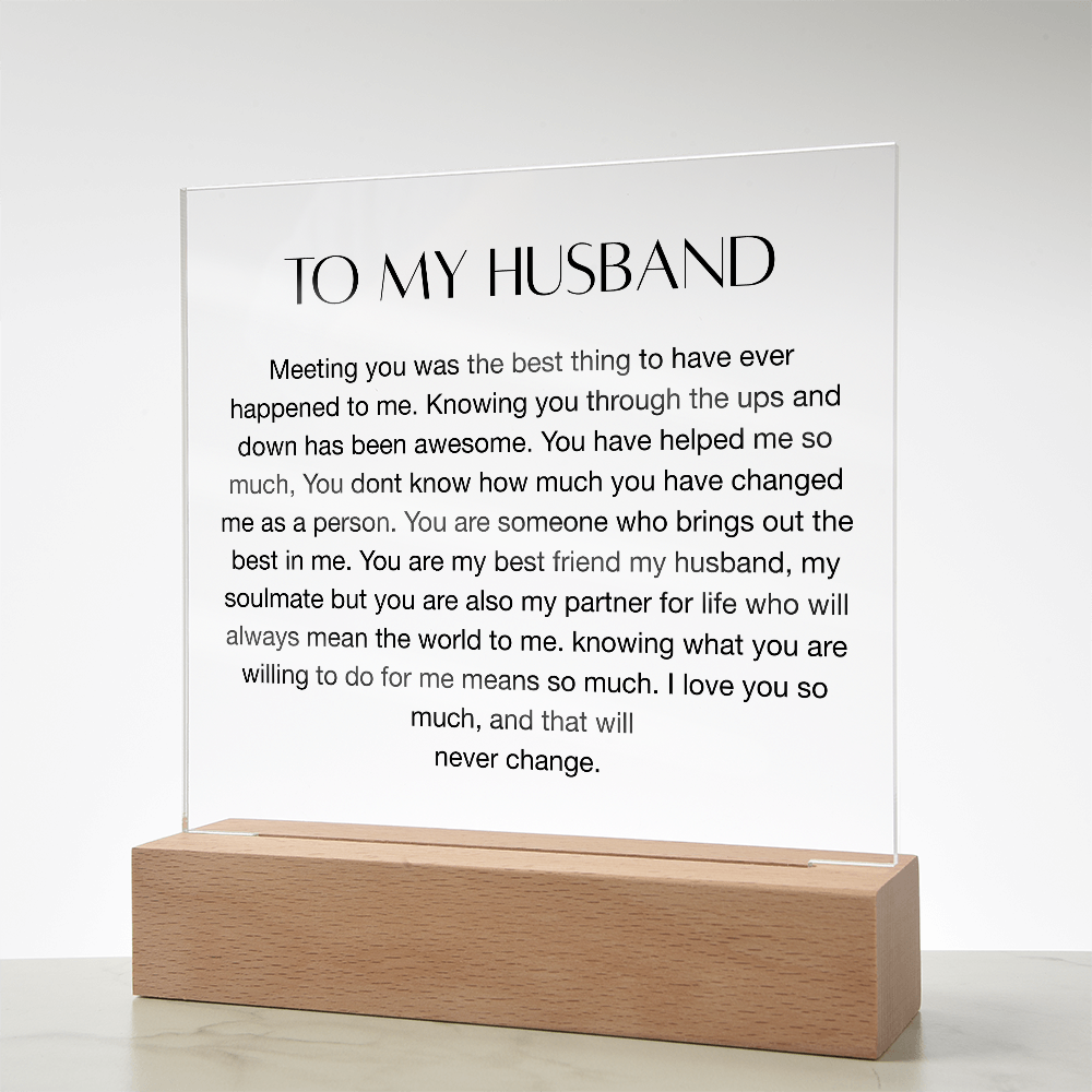 To My Husband, Square Acrylic Plaque