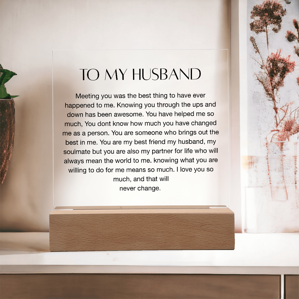 To My Husband, Square Acrylic Plaque