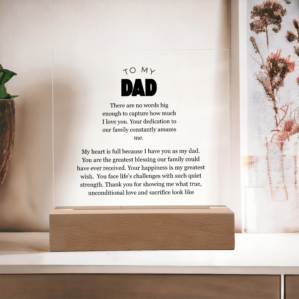 To My Dad, Acrylic Square Plaque