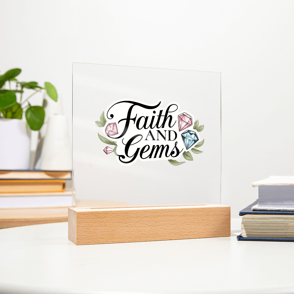 Faith and Gems Light Up Plaque