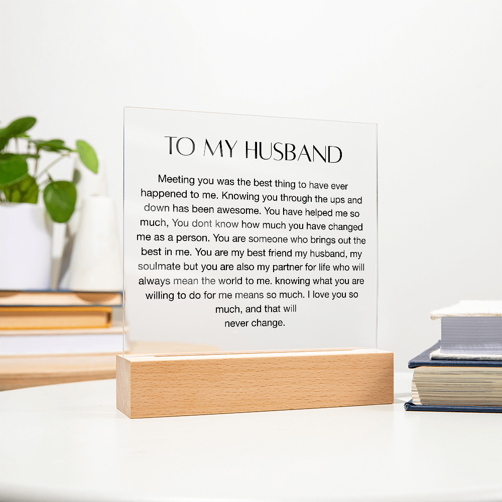 To My Husband, Square Acrylic Plaque