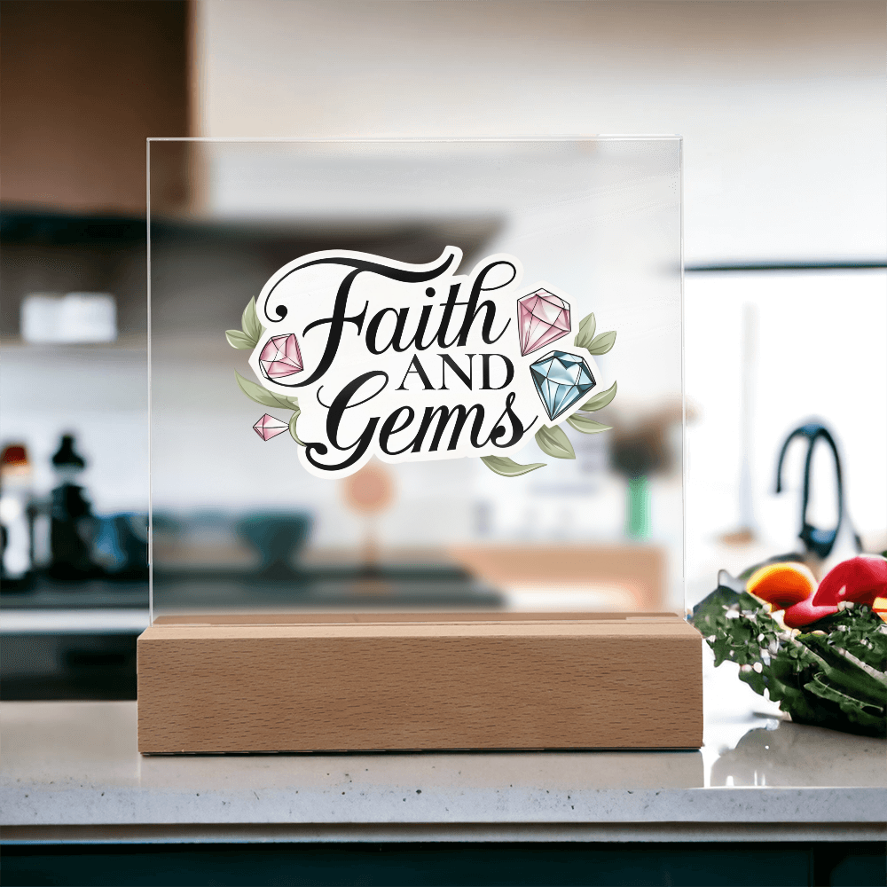 Faith and Gems Light Up Plaque