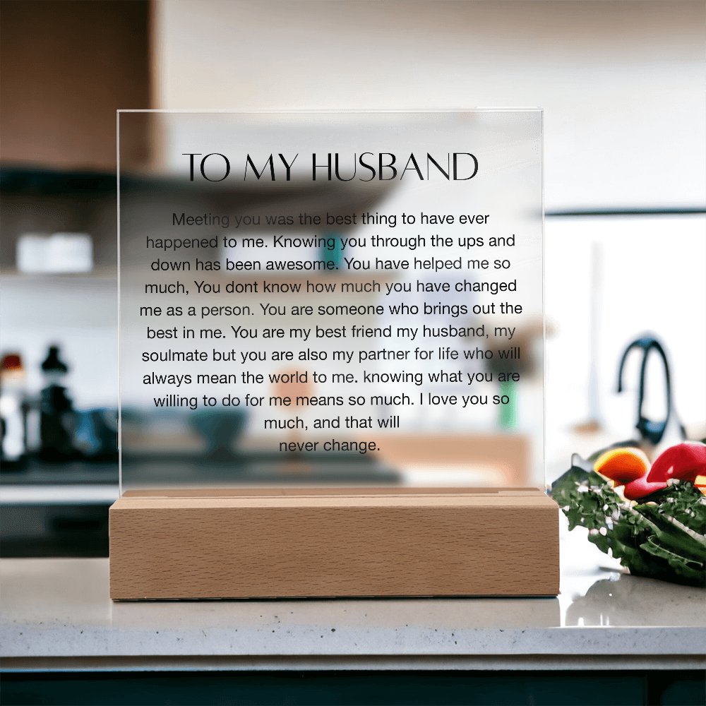 To My Husband, Square Acrylic Plaque