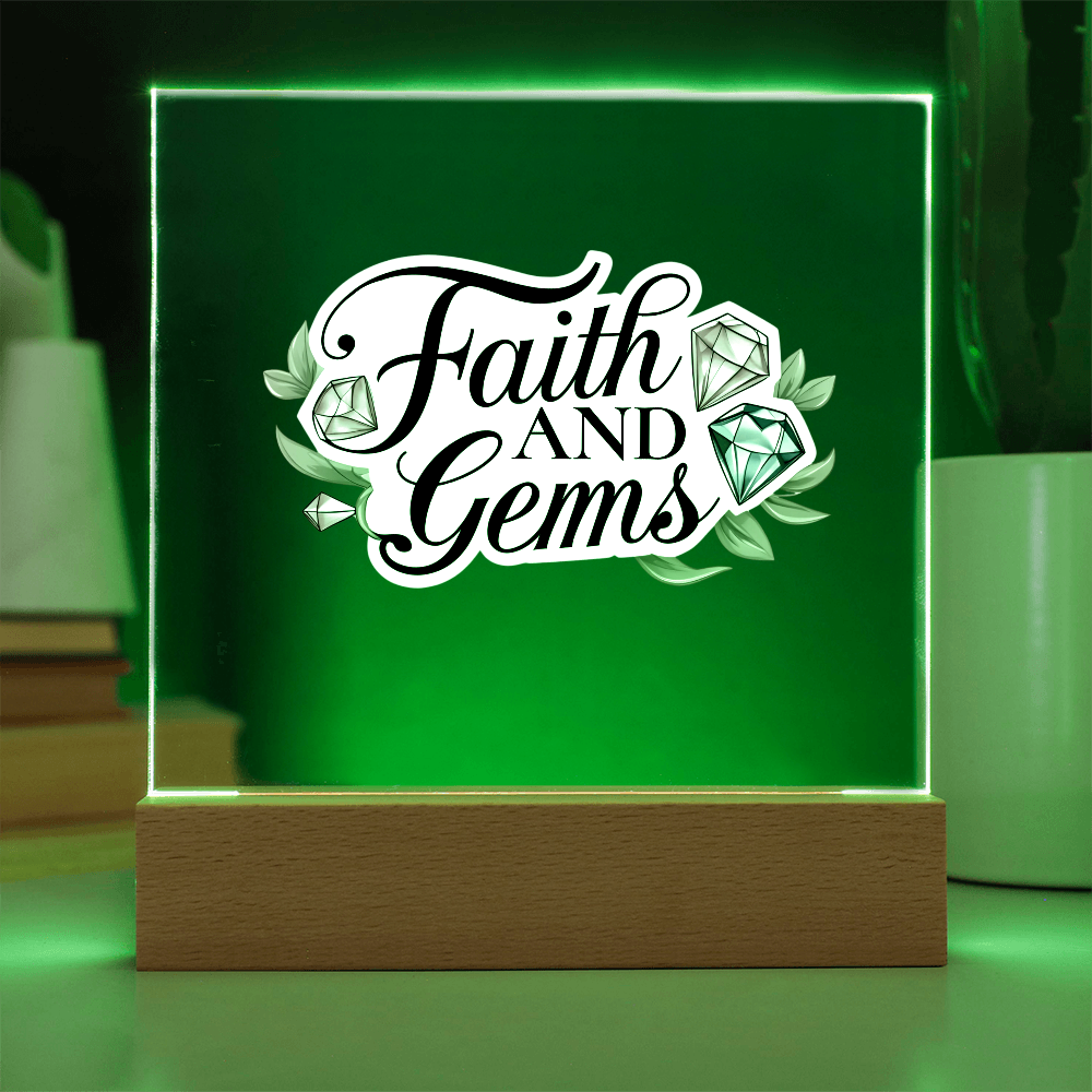 Faith and Gems Light Up Plaque