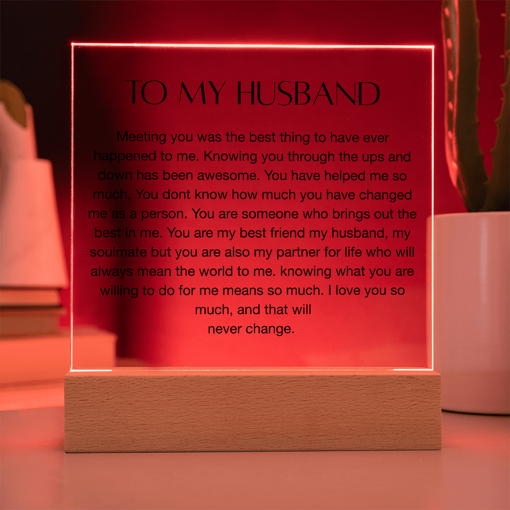 To My Husband, Square Acrylic Plaque