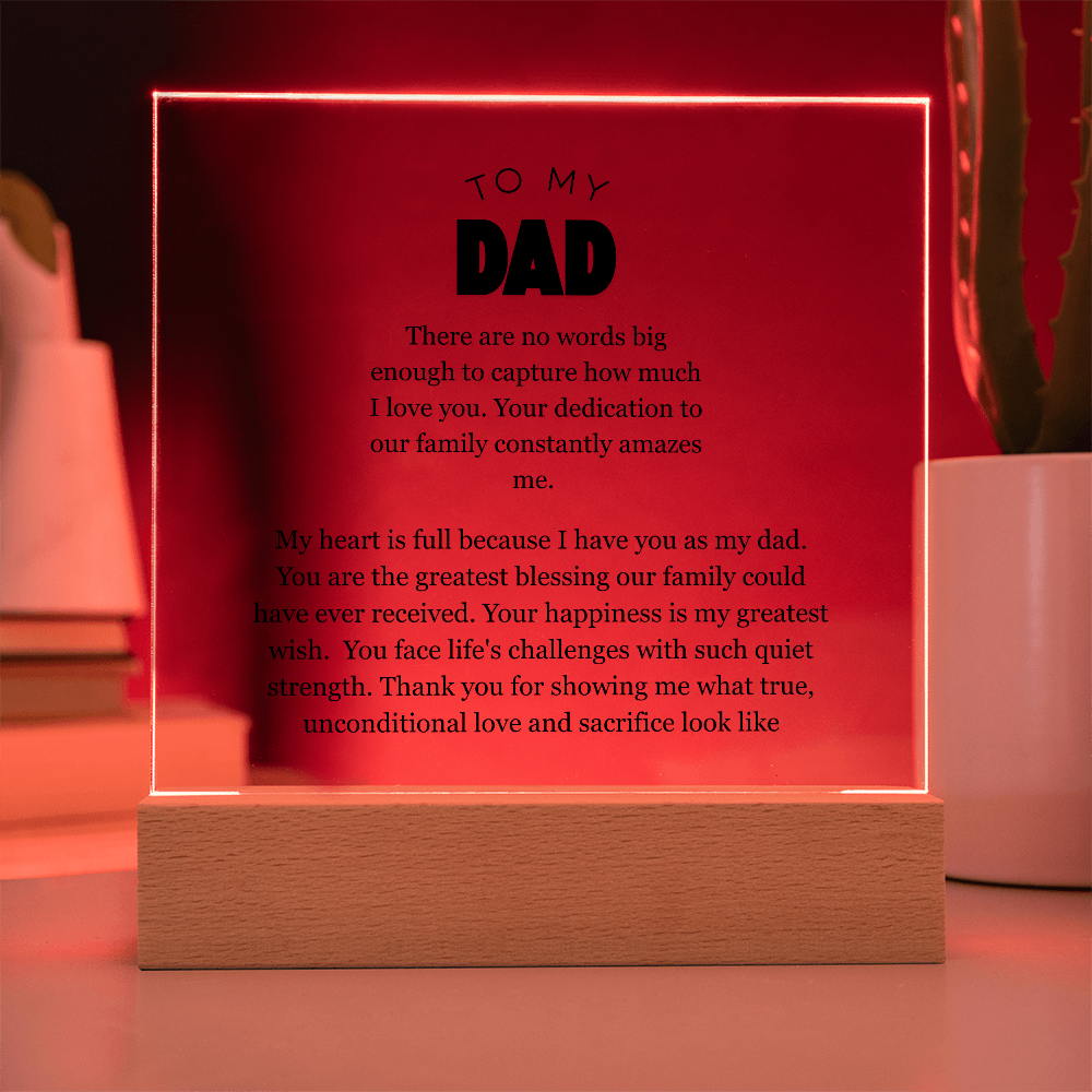 To My Dad, Acrylic Square Plaque