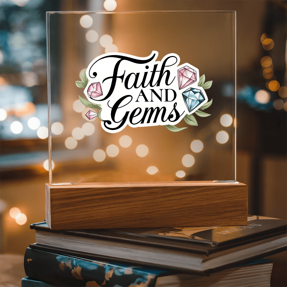 Faith and Gems Light Up Plaque