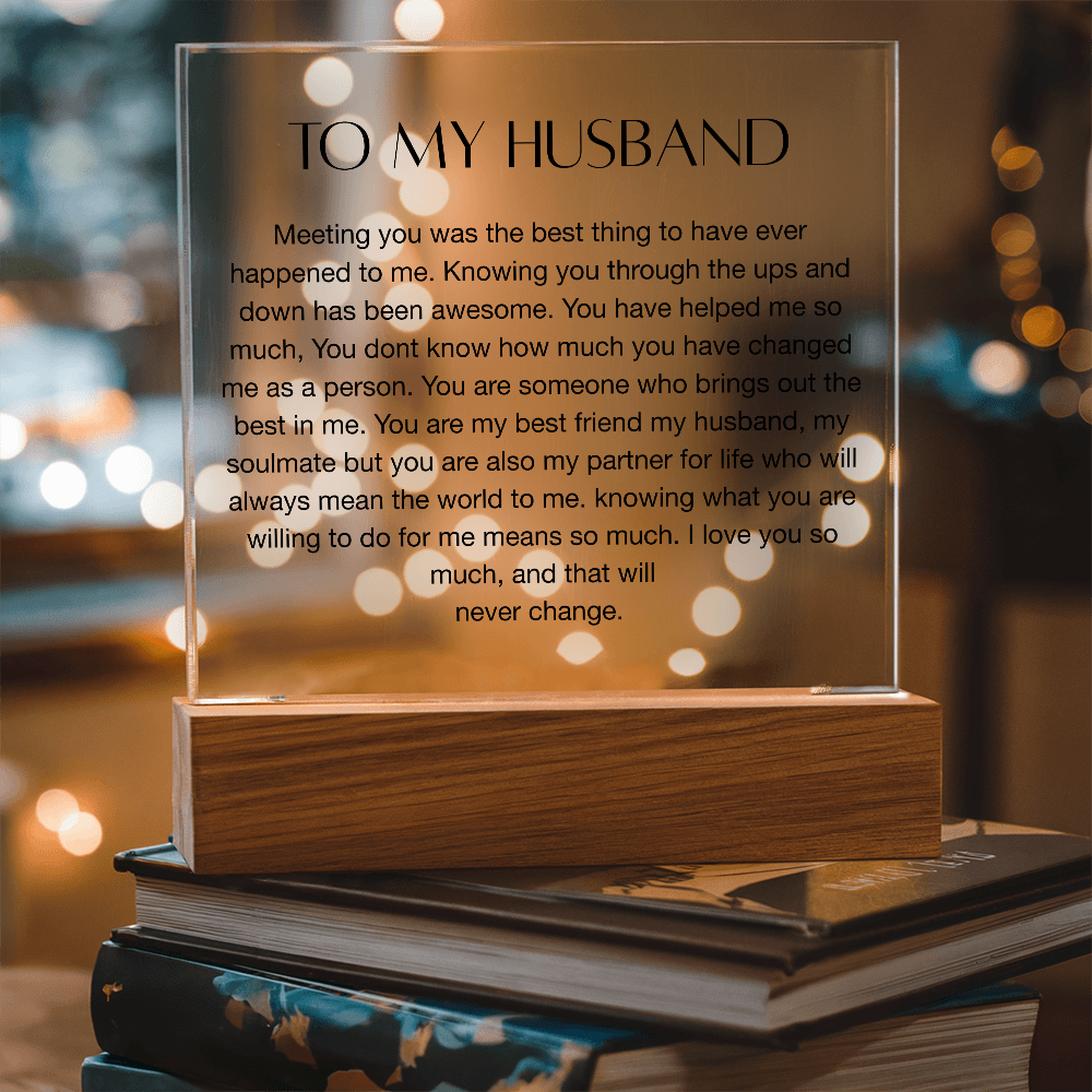 To My Husband, Square Acrylic Plaque