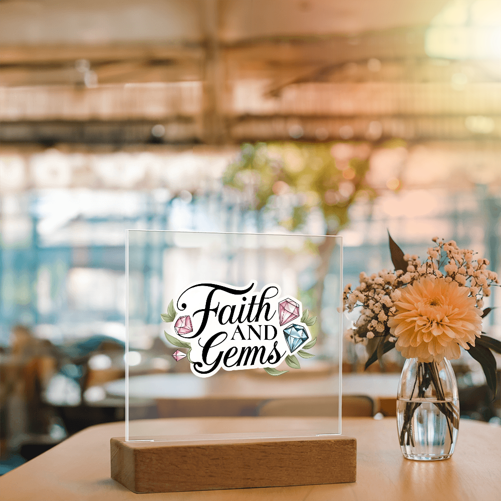 Faith and Gems Light Up Plaque