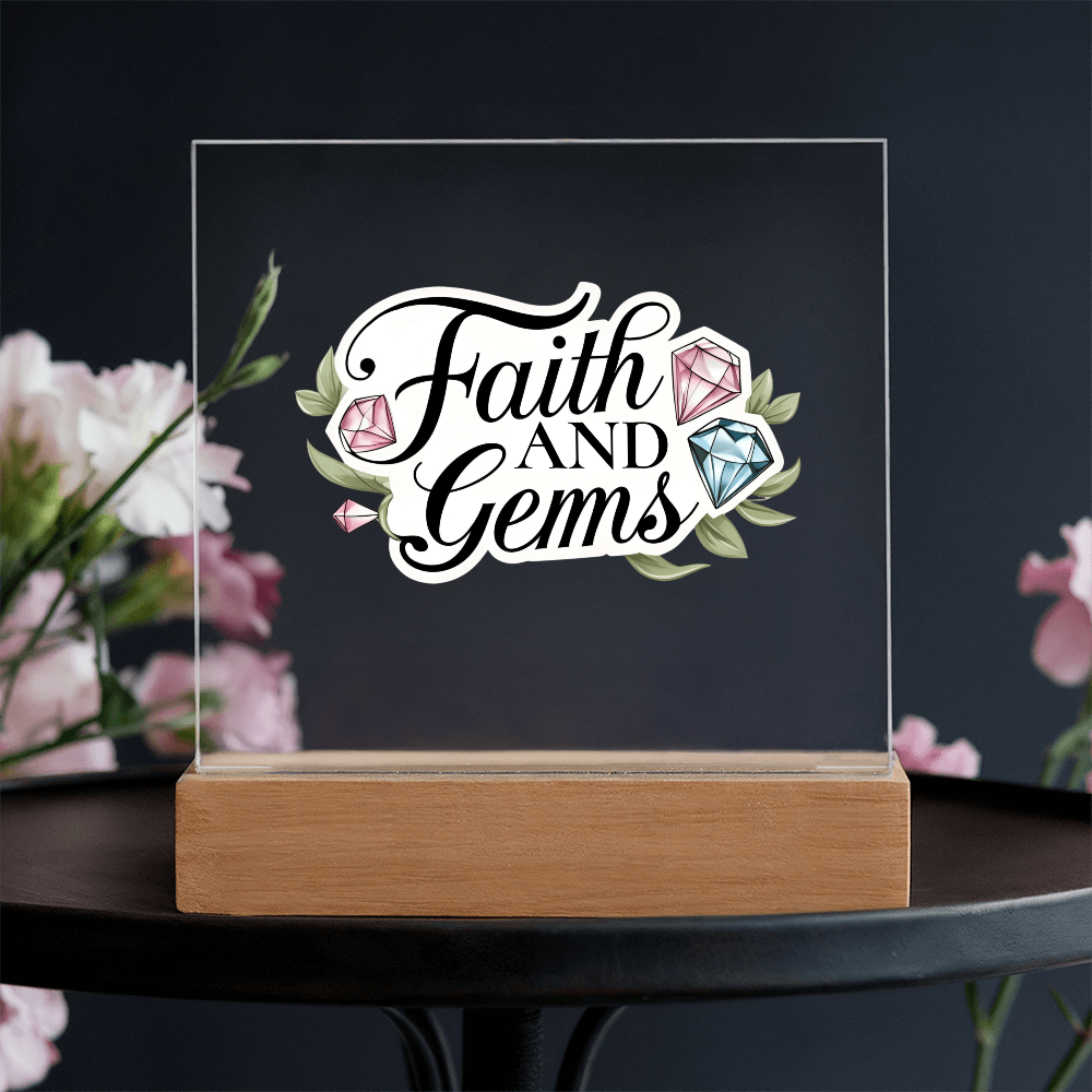 Faith and Gems Light Up Plaque