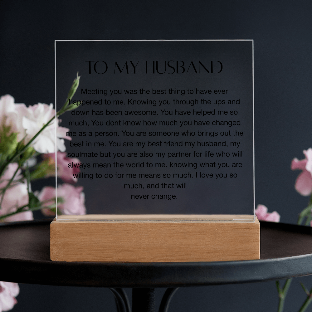 To My Husband, Square Acrylic Plaque