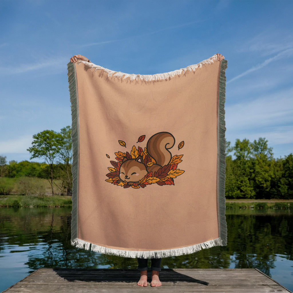 Cute Squirrel, Printed Woven Blanket