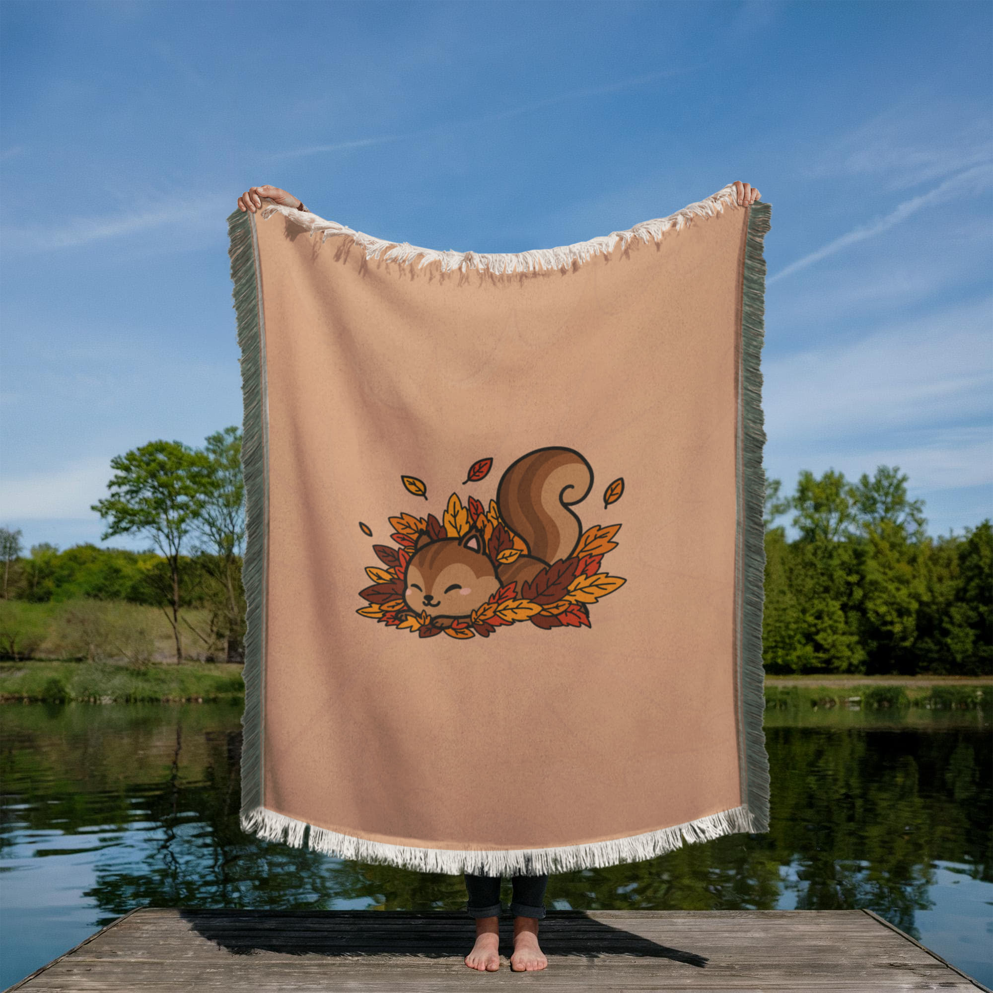Cute Squirrel, Printed Woven Blanket