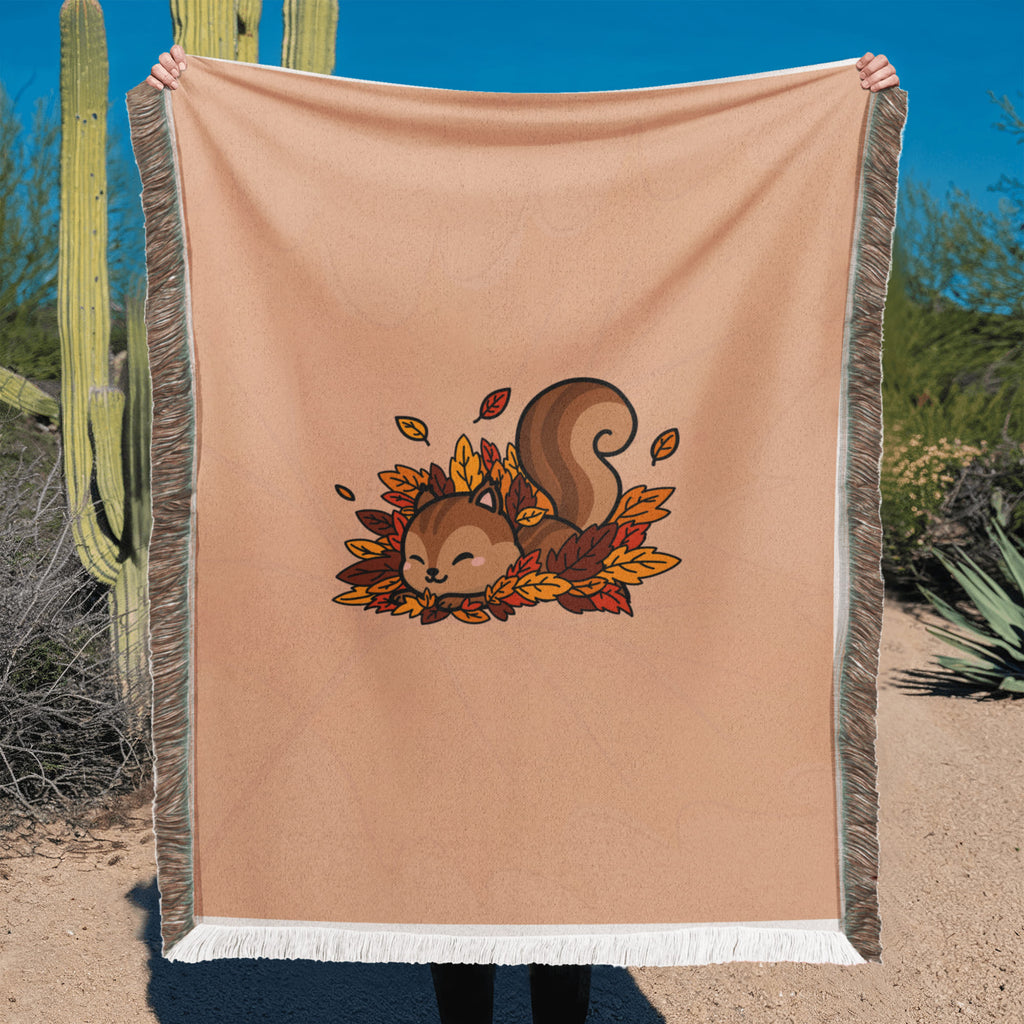 Cute Squirrel, Printed Woven Blanket