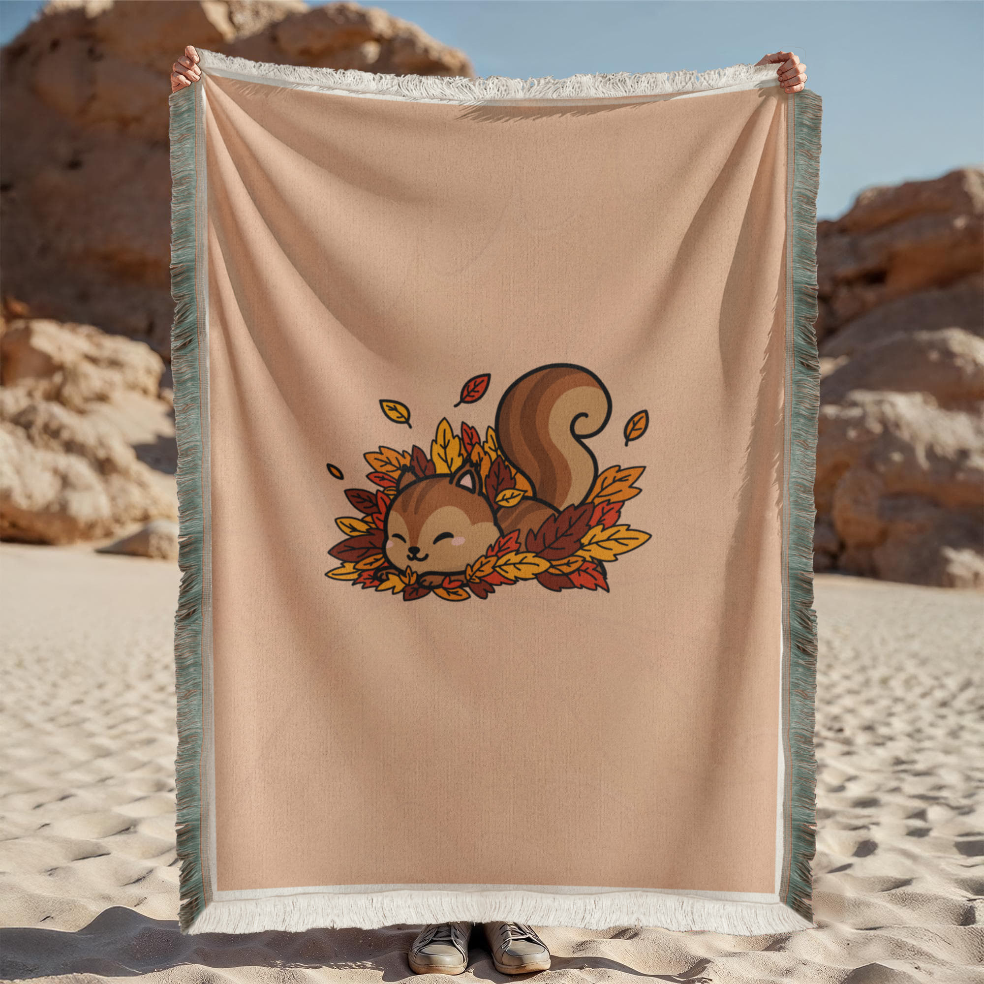Cute Squirrel, Printed Woven Blanket