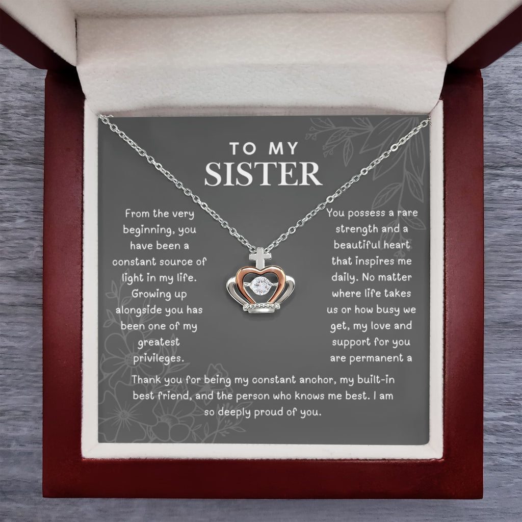 To My Sister, Crown Pendant Necklace