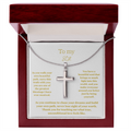 To My Son, Artisan Cross Necklace with Snake Chain