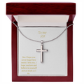 To My Son Gold/White Cross Necklace